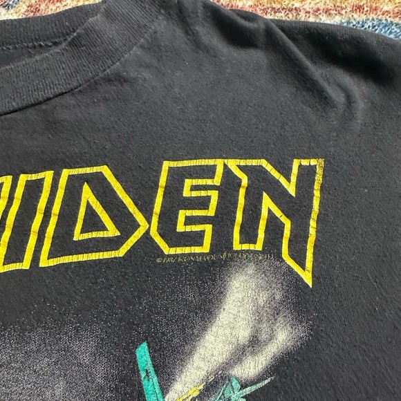 Vintage 1980s Iron Maiden Aces High Band T-shirt Medium - Picture 5 of 6